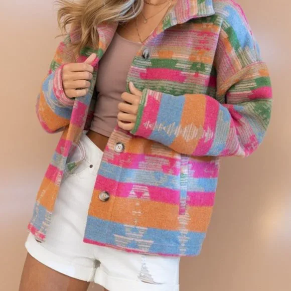 THE TOPSANNAH LADIES AZTEC PRINT JACKET - Picture 10 of 13